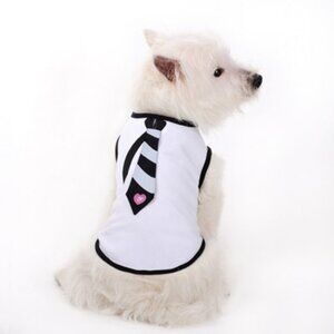 Necktie Dog Tee - Black Medium - NEW